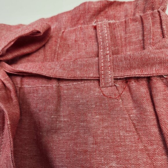 Draper James RSVP Women's Linen Blend Paperbag Short Lined Light Red XS - Picture 2 of 13